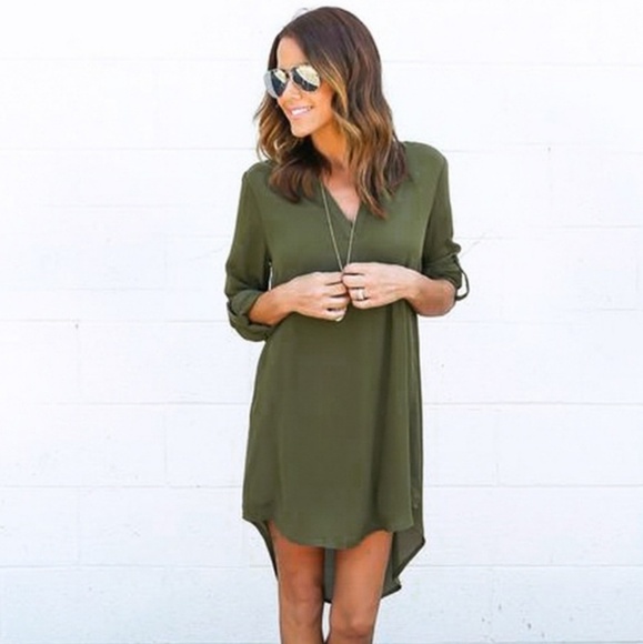 Dresses & Skirts - 💚NEW💚 Army Green Shirt Dress